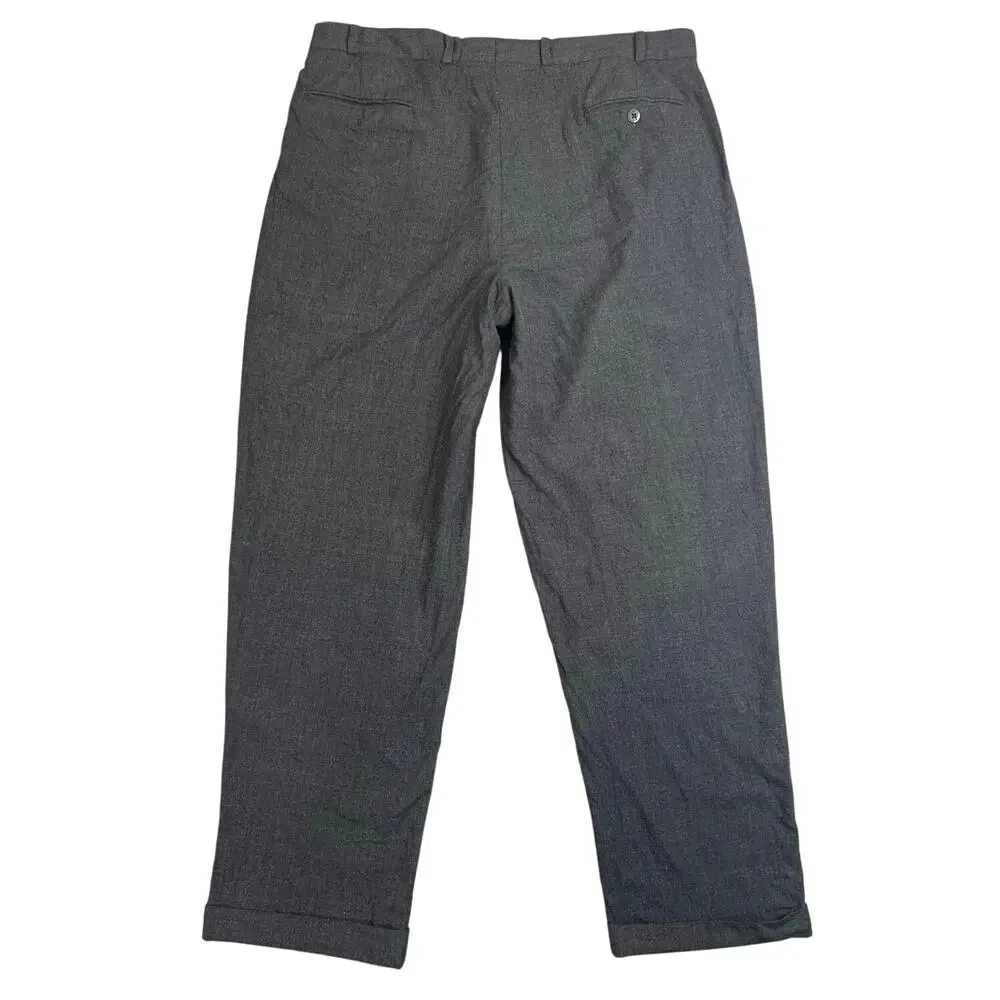 Vintage 90s Chaps Ralph Lauren Gray Pleated Dress Pants Trousers - 36x30.5